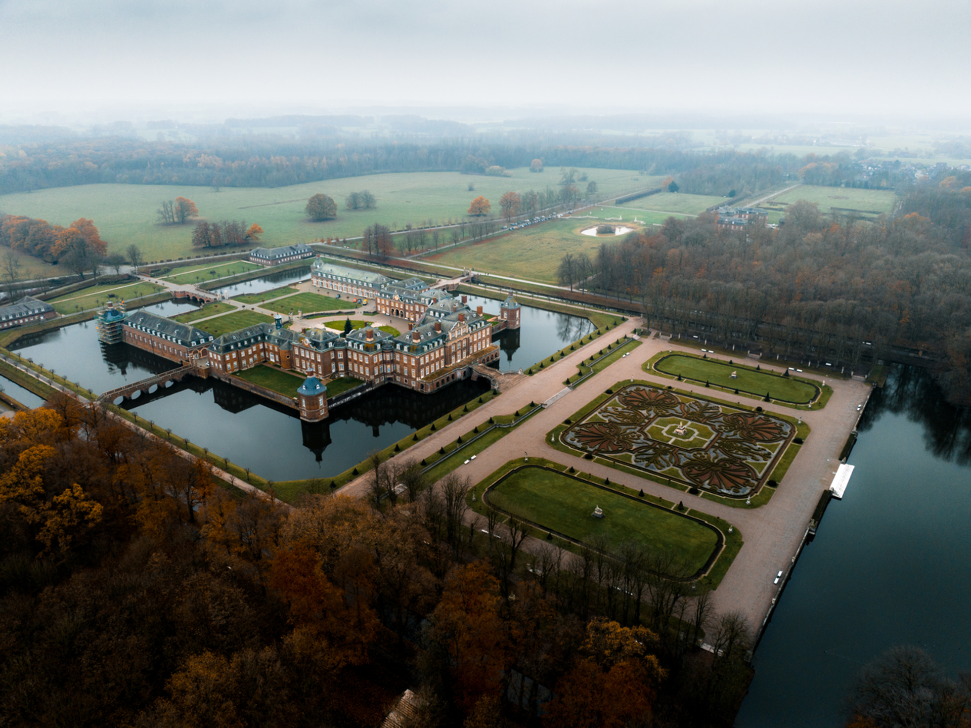 Nordkirchen, Schloss und Schlosspark Nordkirchen, Luftaufnahme