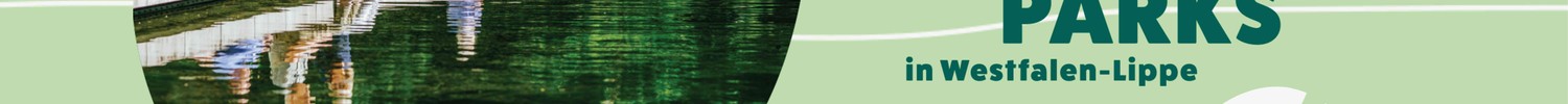 "Tage der Gärten und Parks in Westfalen-Lippe" "13. und 14. Juni 2026" "Im Fokus: Wertvolles Wasser"