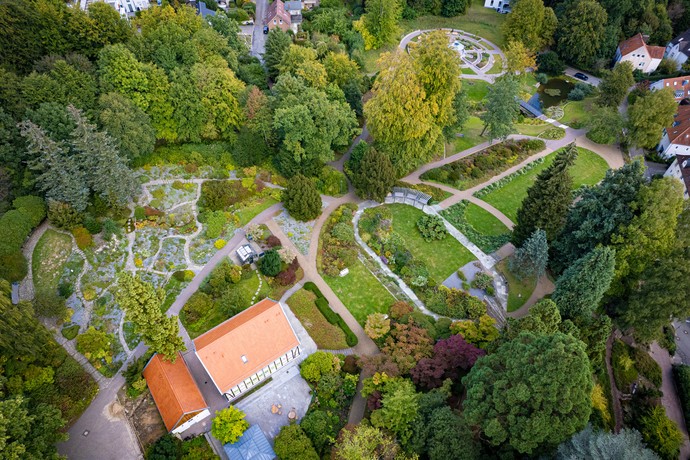 Luftaufnahme des Botanischen Gartens Bielefeld