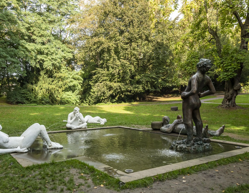 Promenade Münster, Lindenallee, Brunnen aus dem Skulpturprojekt 2017