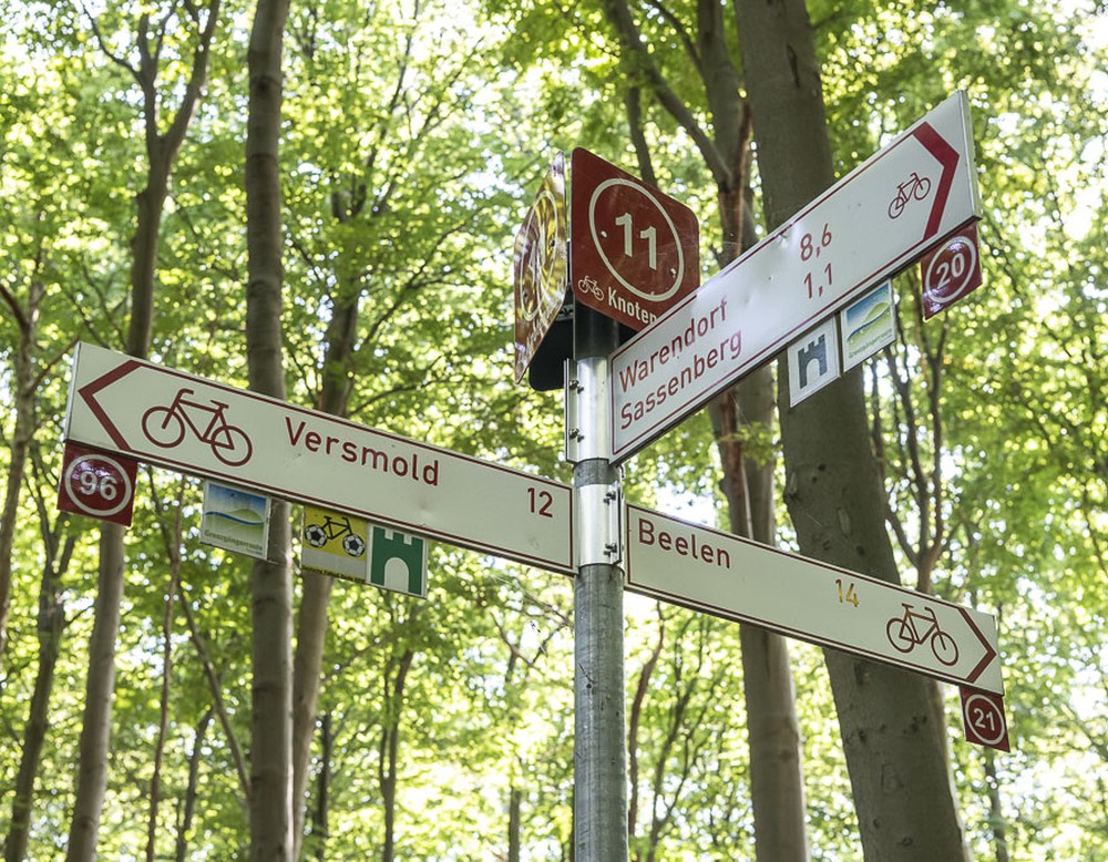 Historischer Tiergarten in Sassenberg, Wanderschilder