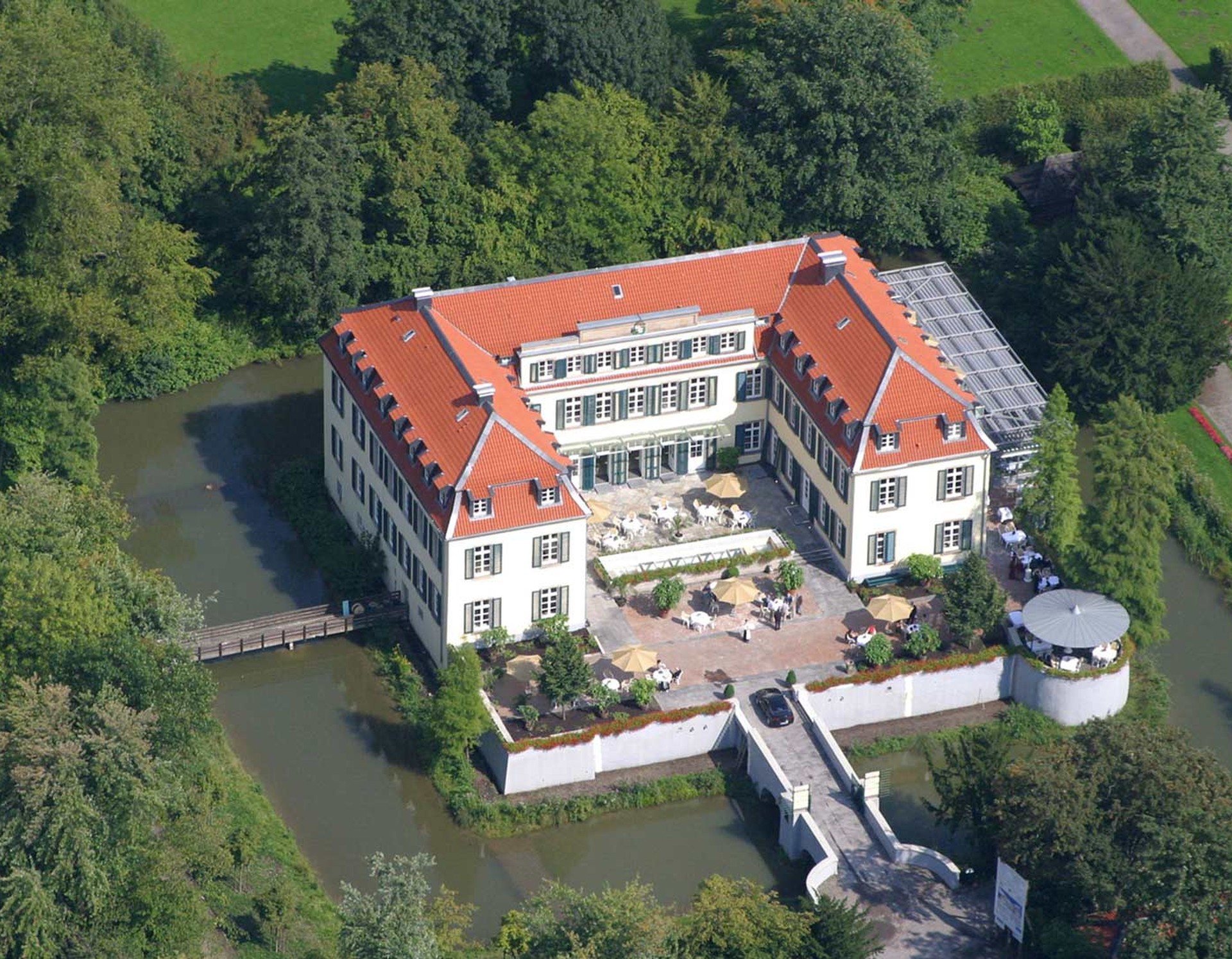 Luftansicht des Hauses Berge in Gelsenkirchen.