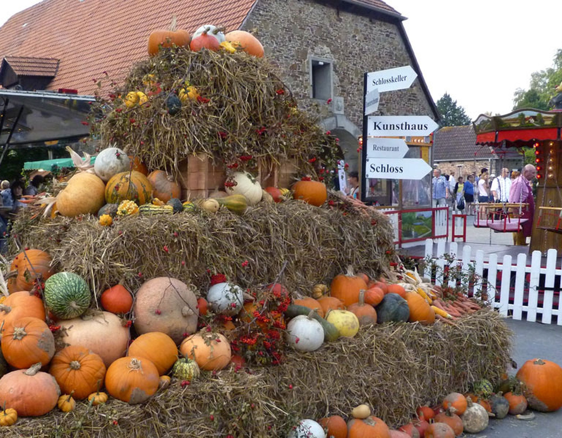 Kürbisse während eines Festes am Schloss Wendlinghausen.
