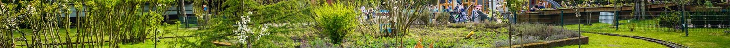 Die Gleise der Kinderbahn im Revierpark Nienhausen in Gelsenkirchen.