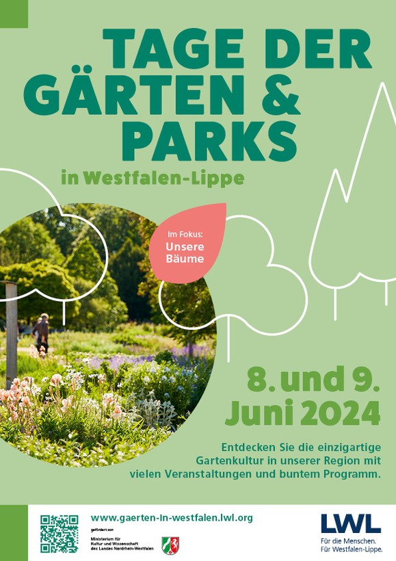 "Tage der Gärten und Parks in Westfalen-Lippe" Plakatmotiv 2024 "Tage der Gärten und Parks in Westfalen-Lippe" Plakatmotiv 2024